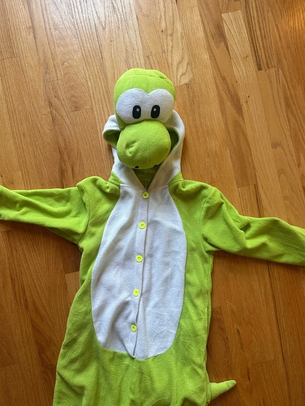 Super Mario Yoshi Kids Halloween Costume Green Hooded Jumpsuit size 6T-7T